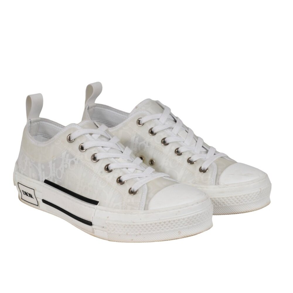 Christian Dior Womens B23 Low Top Sneakers US 5 EU 38 White Oblique Trainers